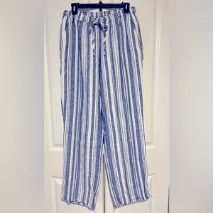 Vineyard Vines striped linen pull on pants with elastic waist